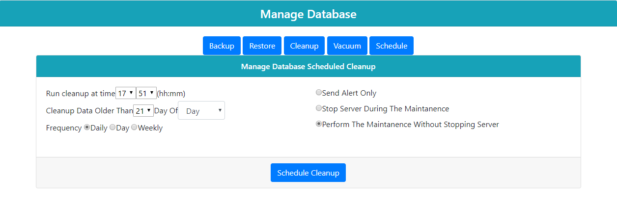 Schedule Cleanup Process