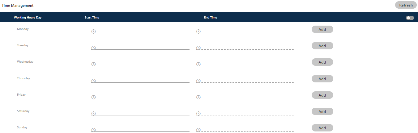 Select Working Hours