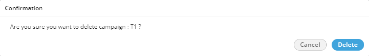 Asking to delete the campaign