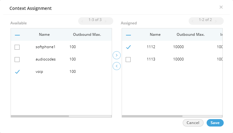 Assign or Unassign Call Contexts