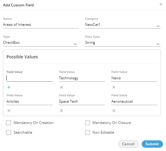 Checkbox Custom Field