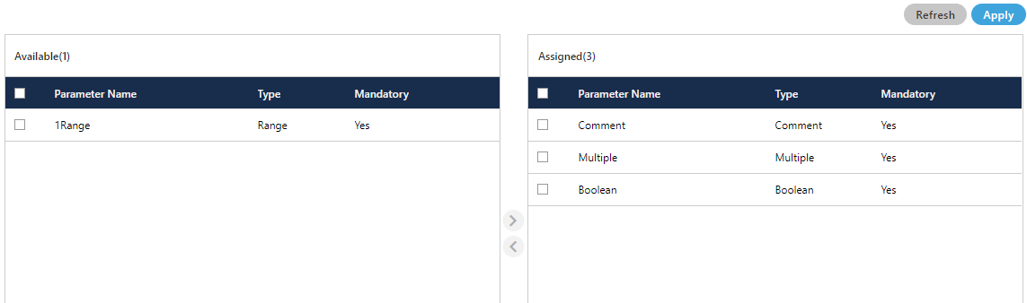 Assign or Unassign QA Parameters