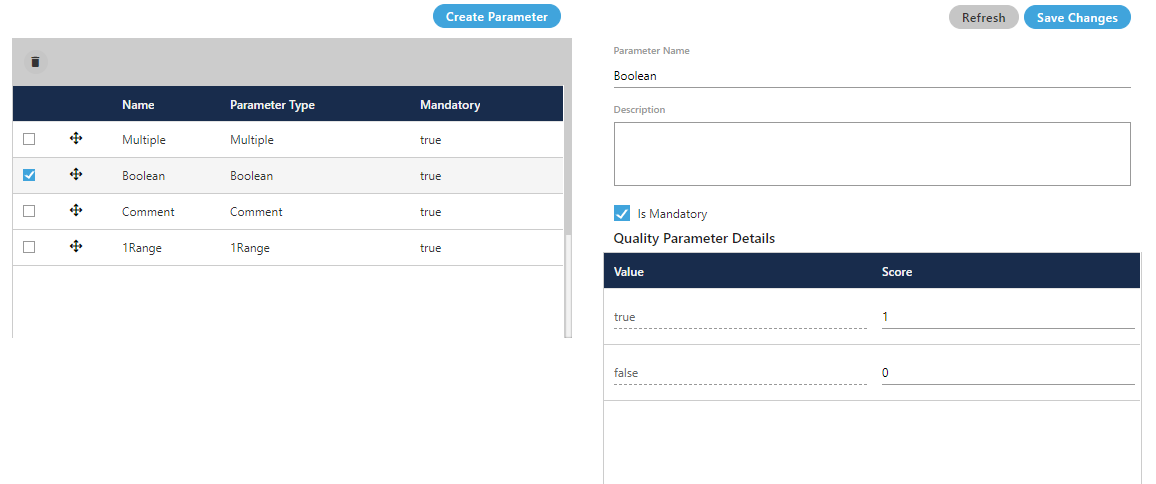 Modify QA Parameter