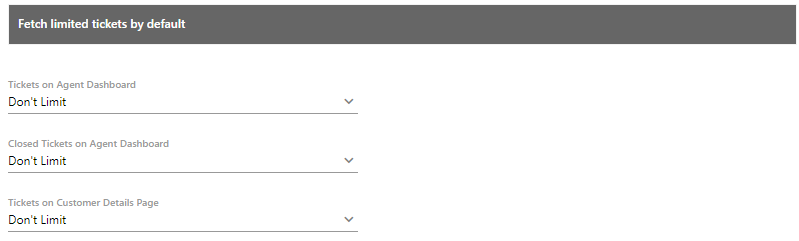 Ticket Settings