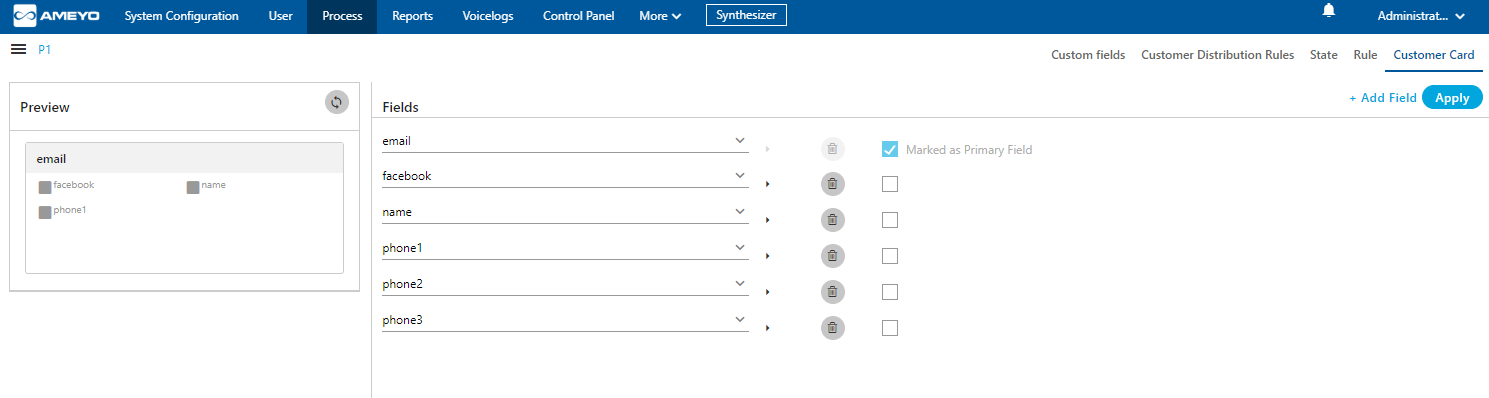 Customer Card Tab