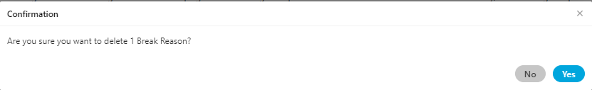 Asking to delete a Break Reason
