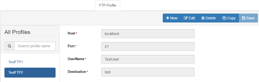 List of FTP Profiles