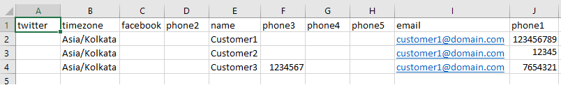 CSV file