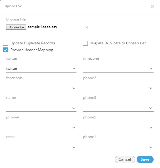 Header Mapping