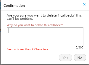 Delete Callback