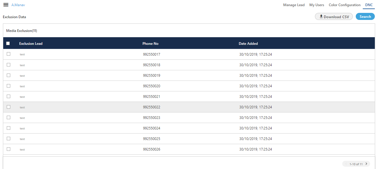 Exclusion Data