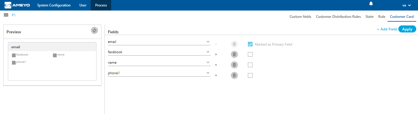 Customer Card Tab